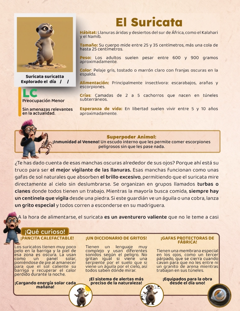 Interior del libro Simian Kids: datos curiosos y actividades